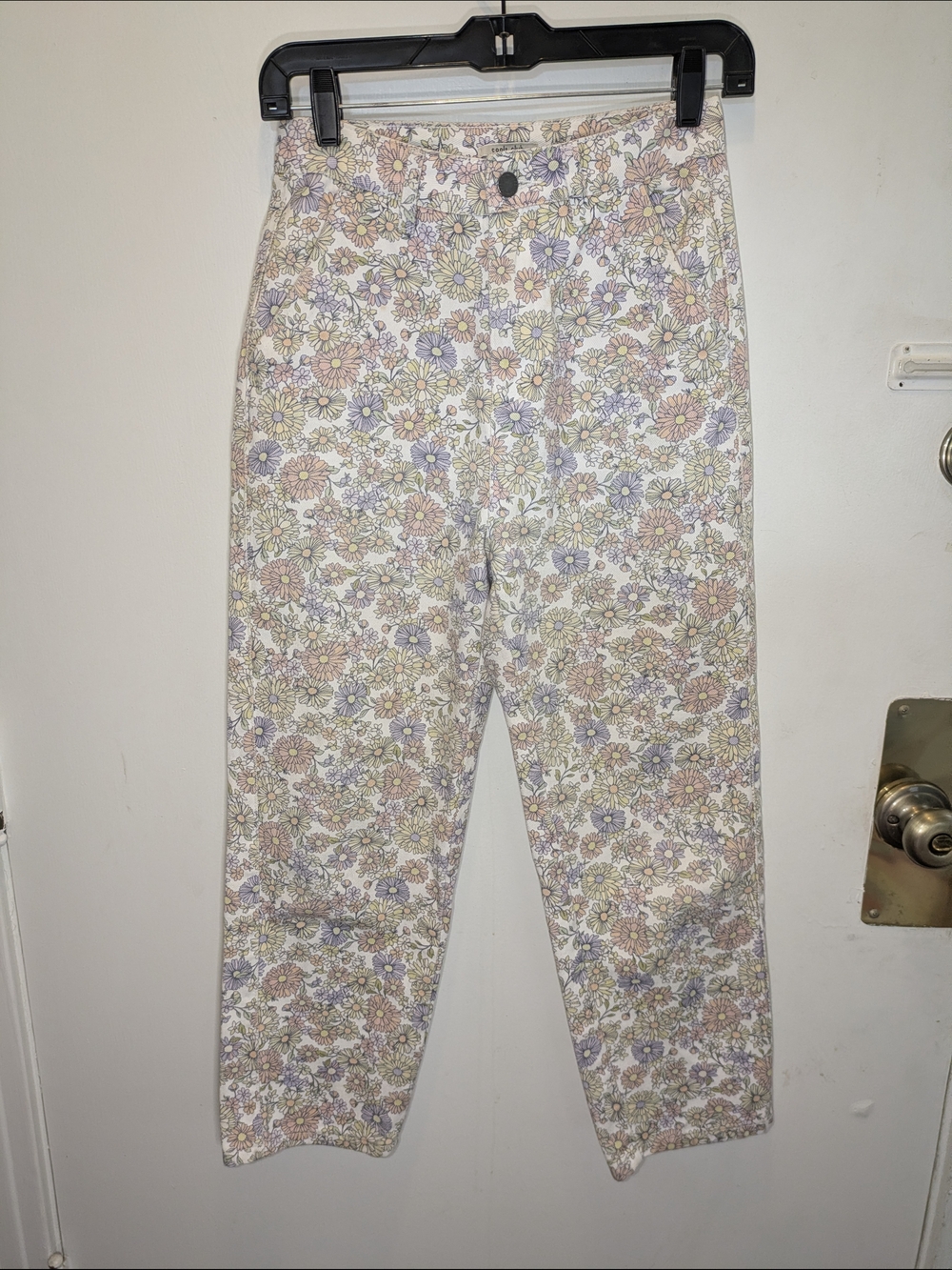 Cools Club Australia Floral Print Cream Mom Jeans Size 6